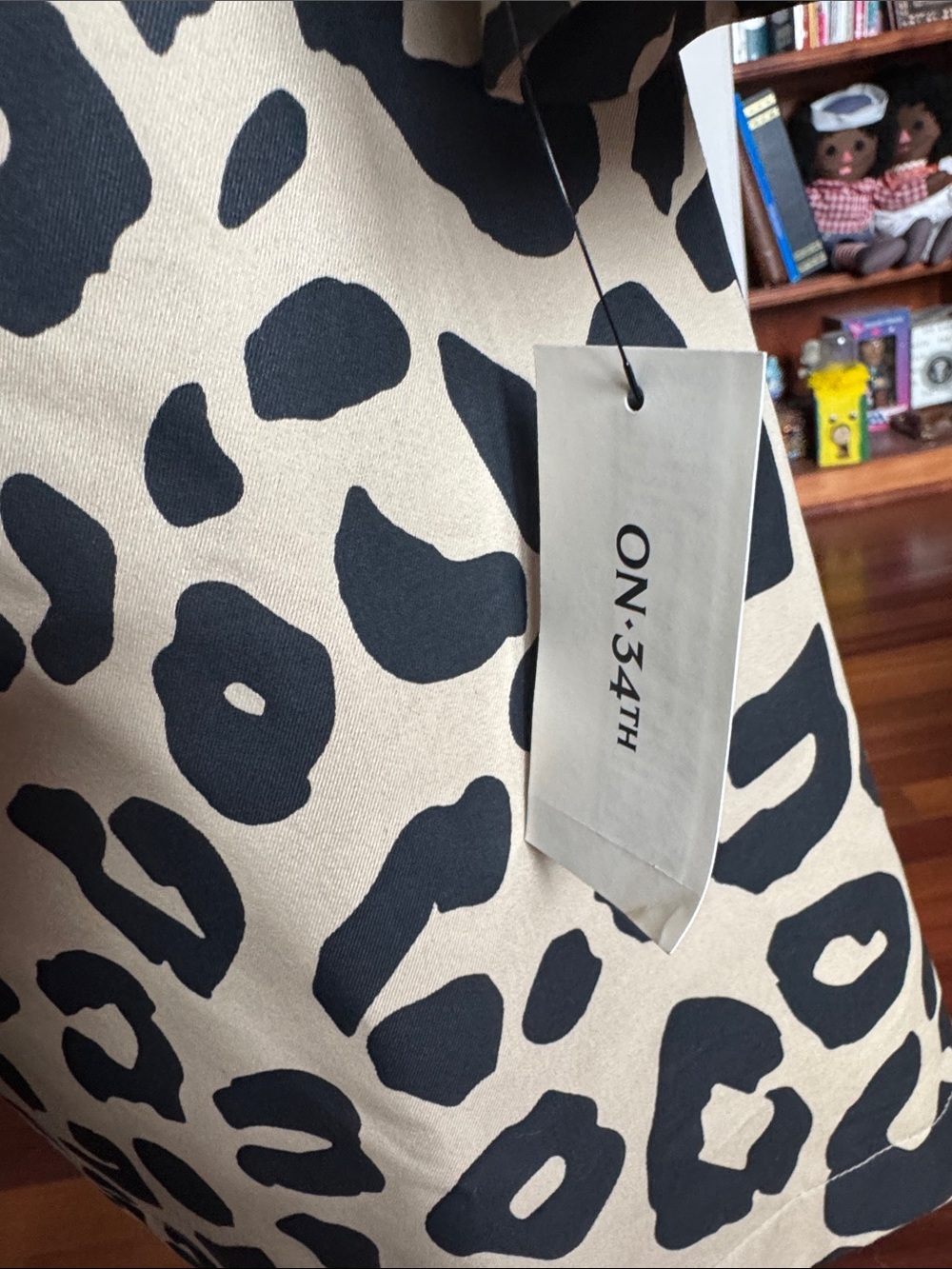 Women's Beige and Black Leopard Print Wrap trench coat - Picture 7 of 8